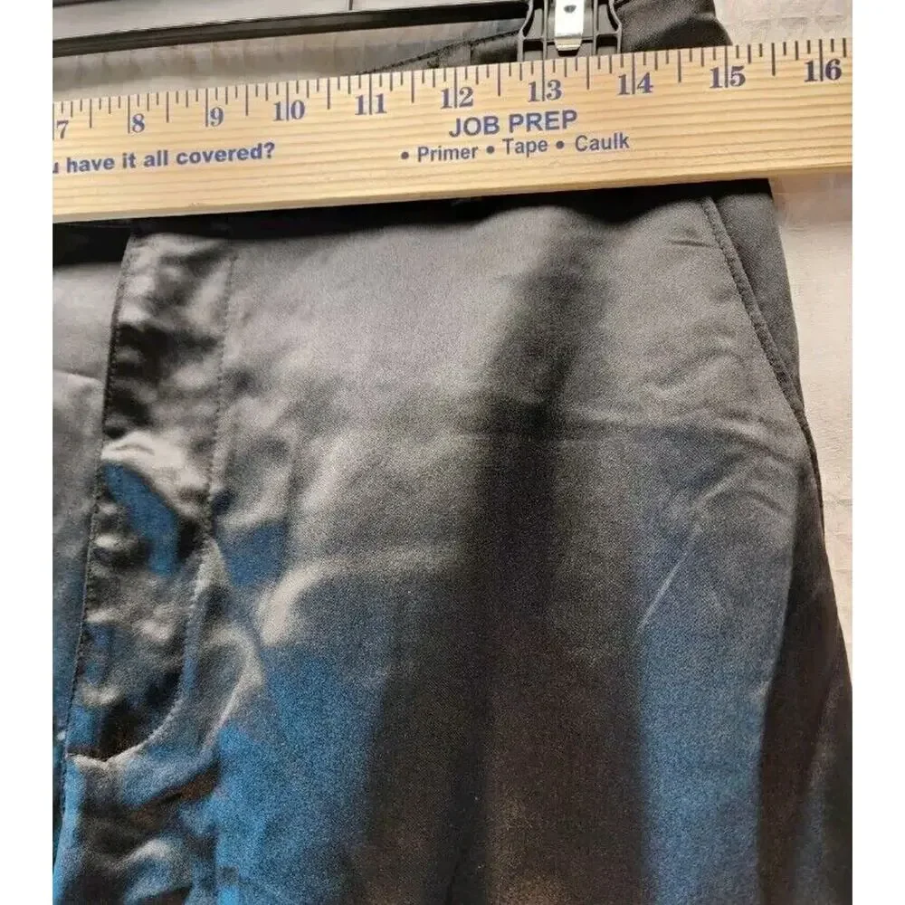 Intempo Cargo Pants Womens Size 8 Ruched Satin Ruched Black Drawstring Leg Sexy - Picture 7 of 10